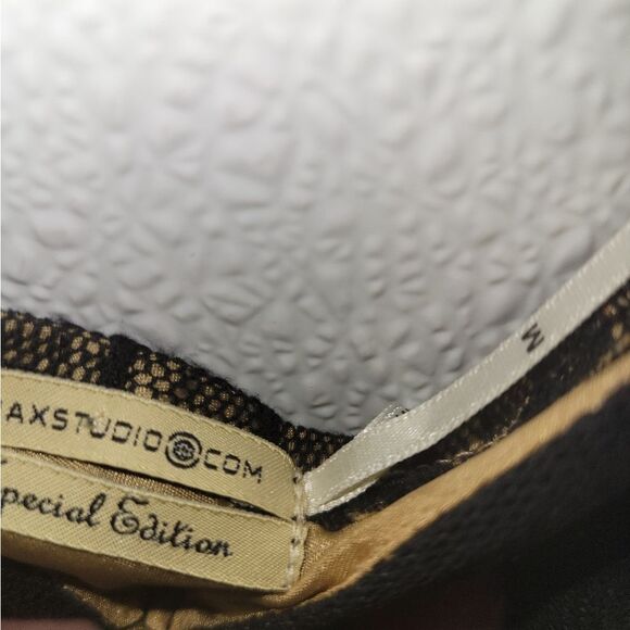 Vtg Max Studio Special Edition Whimsigoth Black Mesh Overlay Nude Dress Sz M - Picture 5 of 10